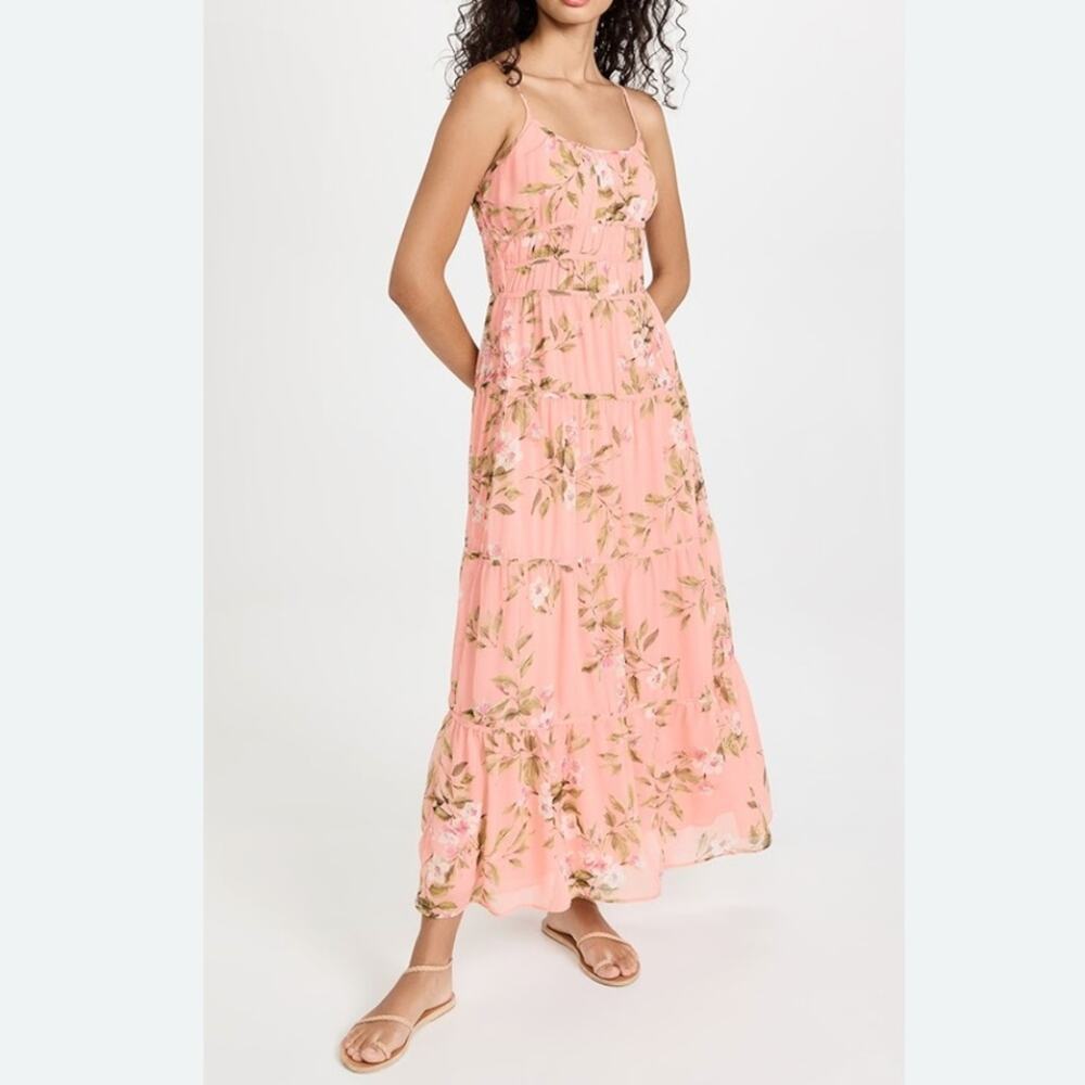 Lost And Wander Sunset Floral Tiered Dress
